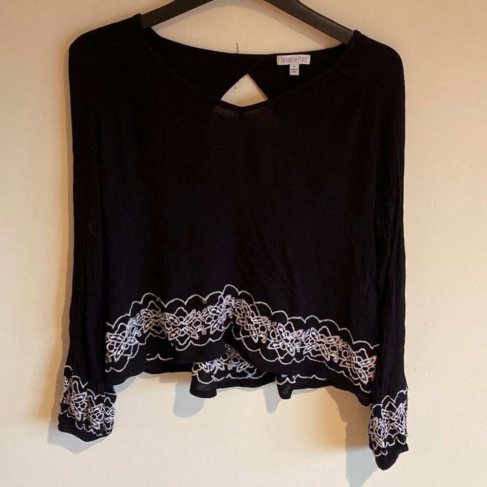 PATRONS OF PEACE LONG SLEEVE FORMAL TOP